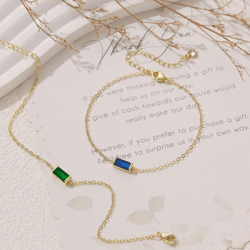 Trendy Stackable Birthstone Bracelets - Dainty 14… - image 8